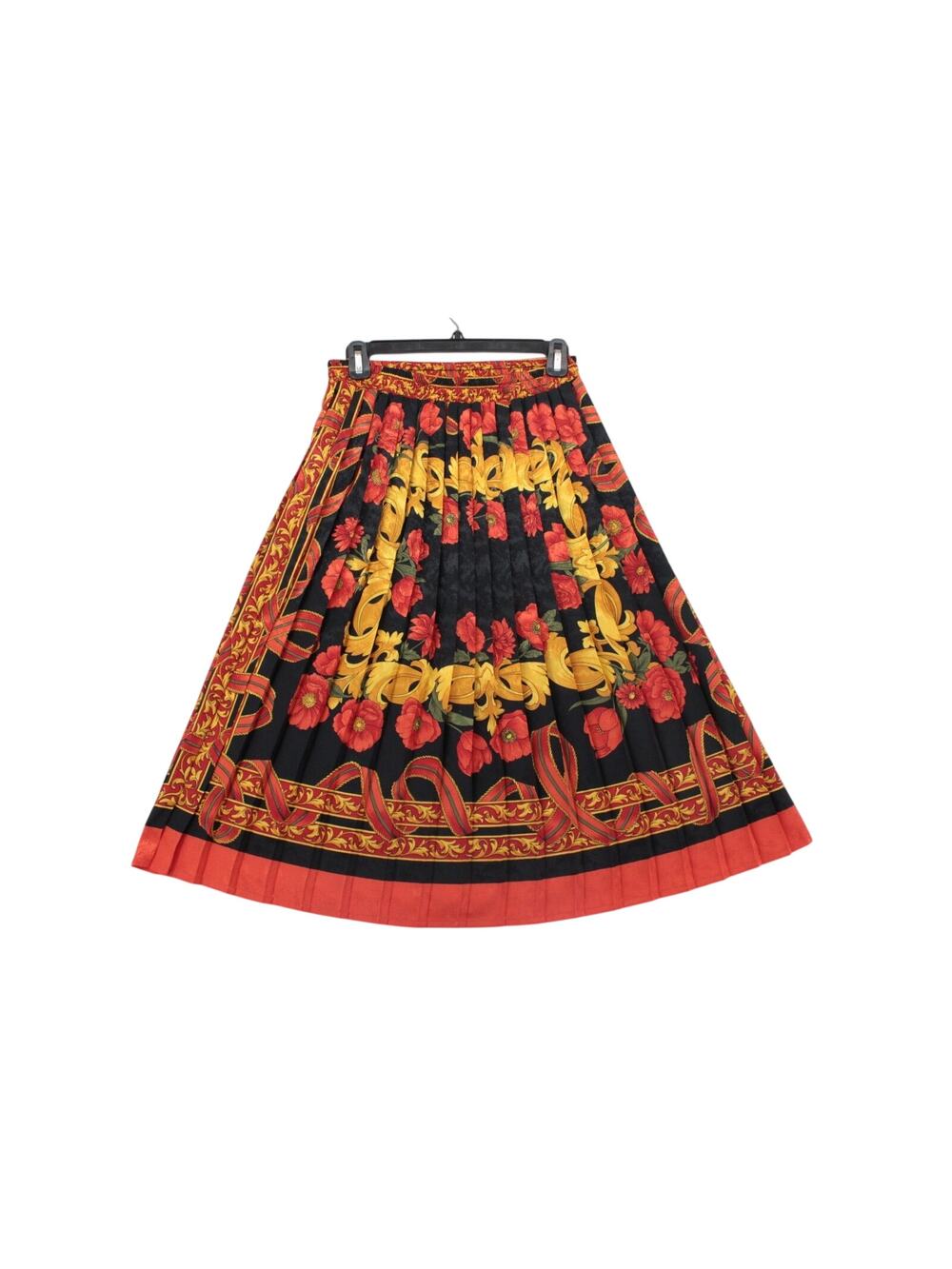 VTG Philippe Marques Pleated Skirt Womens 6 Vibrant baroque pattern Old Money